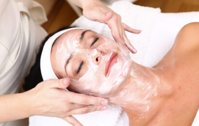 face of women getting a spa treatment